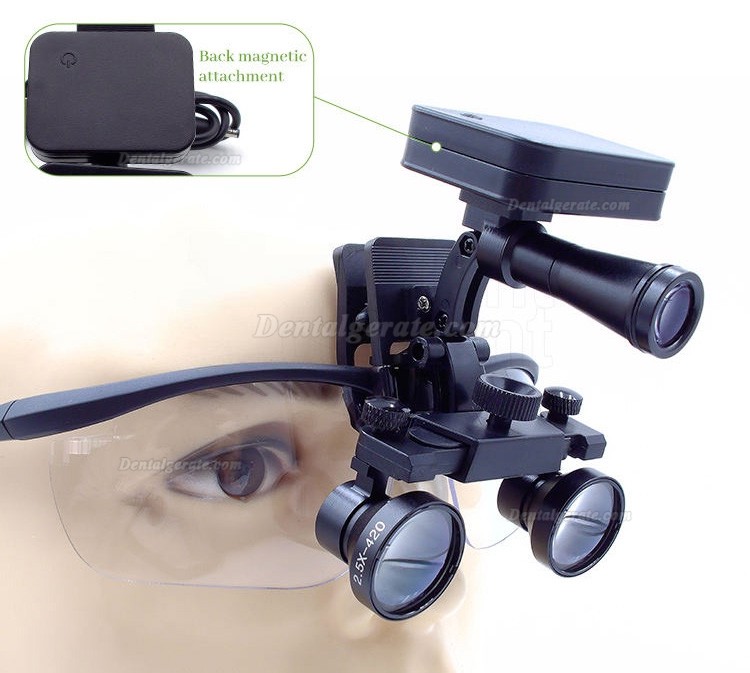 5W Dental lupenbrille licht kabellos mit 2 magnetischen batterien 60000lux